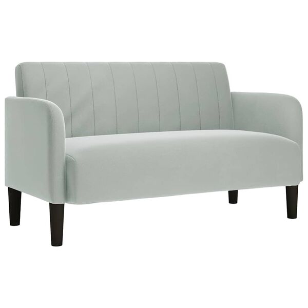 vidaXL Zweisitzer-Sofa Hellgrau 109 cm Samt