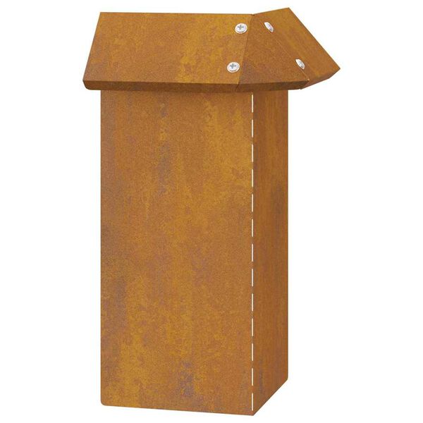 vidaXL Schneckenzaun Rostig 13,5 x 13,5 x 25 cm Wetterfeststahl