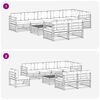 vidaXL Outdoor-Sofagarnitur mit Kissen 9 pcs Nat&uuml;rlich und Hellgrau