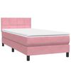 vidaXL Boxspringbett mit Matratze Rosa 100x220 cm Samt