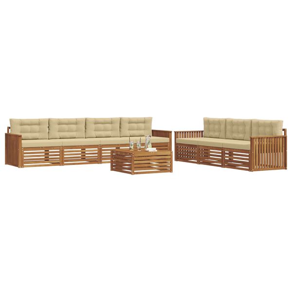 vidaXL Outdoor-Sofagarnitur mit Kissen 8 pcs Natur und Beige