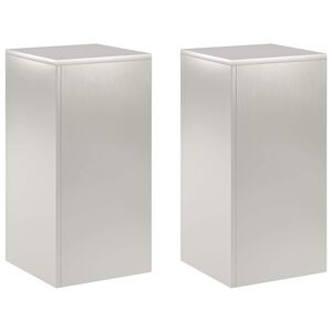 vidaXL Pflanzenst&auml;nder 2 pcs Silber 30 x 30 x 60 cm Stahl