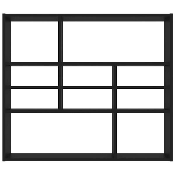 vidaXL Wandregal Schwarz 90x16x78 cm Holzwerkstoff
