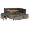 vidaXL Garten-Sofa-Set mit Kissen 8 pcs Grau Poly Rattan