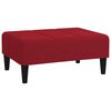 vidaXL Schlafsofa 2-Sitzer mit 2 Kissen & Hocker Weinrot Samt
