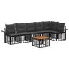 vidaXL Outdoor-Sofagarnitur 7 stk. Schwarz und Dunkelgrau Polyester