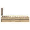 vidaXL Bettrahmen Sonoma-Eiche 90 x 190 cm Massives Kiefernholz
