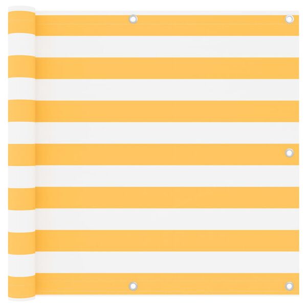 vidaXL Balkon-Sichtschutz Wei&szlig; und Gelb 90x600 cm Oxford-Gewebe