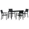vidaXL Garten Essgruppe 5 stk. Schwarz Pulverbeschichteter Stahl