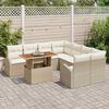 vidaXL Garten-Sofa-Set mit Kissen 9 pcs Beige und Creme