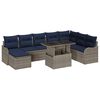 vidaXL Gartensofa-set 9 stk. Grau Poly Rattan