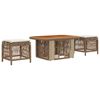 vidaXL Garten Essgruppe 3 stk. Beige und Creme Poly-Rattan