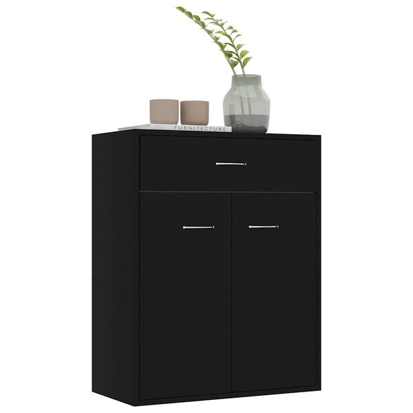 vidaXL Sideboard Schwarz 60x30x75 cm Holzwerkstoff