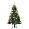 vidaXL K&uuml;nstlicher geflammter Weihnachtsbaum 150 LEDs Gr&uuml;n 150 cm