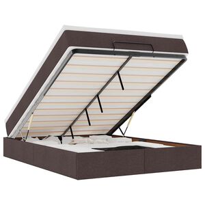 vidaXL Ottoman-Bett mit Matratze Dunkelbraun 140x190 cm Stoff