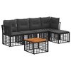 vidaXL Outdoor-Sofagarnitur 6 pcs Schwarz und Dunkelgrau Polyester