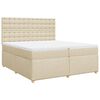 vidaXL Boxspringbett mit Matratze Creme 200x200 cm Stoff