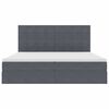 vidaXL Bett mit Stauraum und LED Dunkelgrau 200 x 200 cm Samt