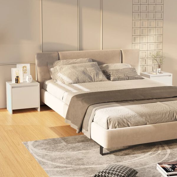 vidaXL Nachttische 2 Stk. Wei&szlig; 45x34x44,5 cm Holzwerkstoff