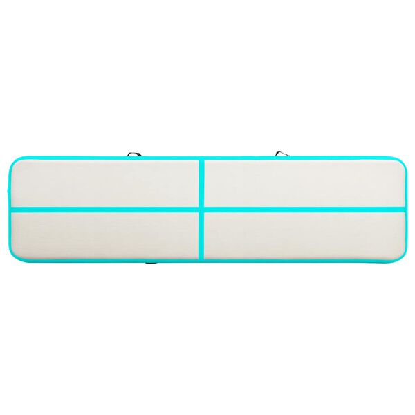 vidaXL Aufblasbare Gymnastikmatte mit Pumpe 600x100x15 cm PVC Gr&uuml;n