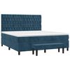 vidaXL Boxspringbett mit Matratze Dunkelblau 180x200 cm Samt