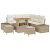 vidaXL Garten-Sofa-Set mit Speicher 8 pcs Beige Poly Rattan