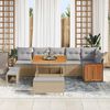 vidaXL Garten-Sofa-Set mit Kissen 9 pcs Beige und Hellgrau