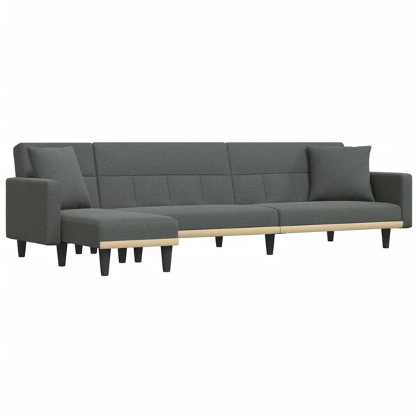 vidaXL Schlafsofa in L-Form Dunkelgrau 275x140x70 cm Stoff