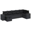 vidaXL 8-tlg. Garten-Sofagarnitur mit Kissen Schwarz Poly Rattan