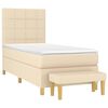 vidaXL Boxspringbett mit Matratze Creme 90x200 cm Stoff