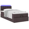 vidaXL Ottoman-Bett mit Matratze & LEDs Dunkelbraun 100x200 cm Stoff