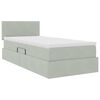 vidaXL Bett mit Stauraum und LED mit LED Hellgrau 90 x 190 cm Samt
