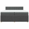 vidaXL Boxspringbett mit Matratze Dunkelgrau 200x200 cm Stoff
