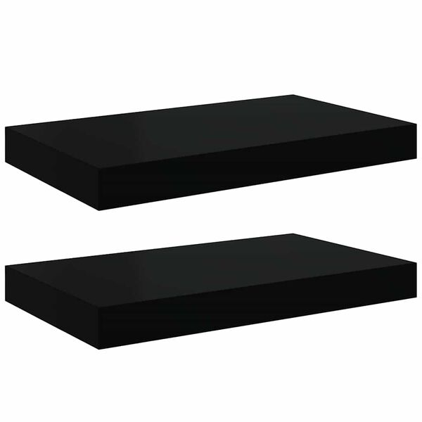 vidaXL Schweberegale 2 Stk. Schwarz 40x23x3,8 cm MDF