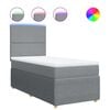vidaXL Boxspringbett mit Matratze Hellgrau 80x200 cm Stoff