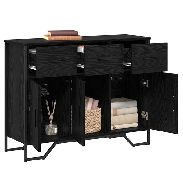 vidaXL Sideboard Schwarz Eichen-Optik 97 x 32,5 x 74,5 cm