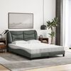 vidaXL Bett mit Matratze "Hvar" Dunkelgrau 120x200 cm Stoff