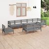 vidaXL 9-tlg. Garten-Lounge-Set Massivholz Kiefer Grau