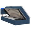 vidaXL LED-Speicherbett mit Matratze Blau 90 x 200 cm Stoff