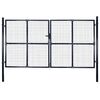 vidaXL Maschen-Gartentor verzinkter Stahl 300 x 175 cm Grau