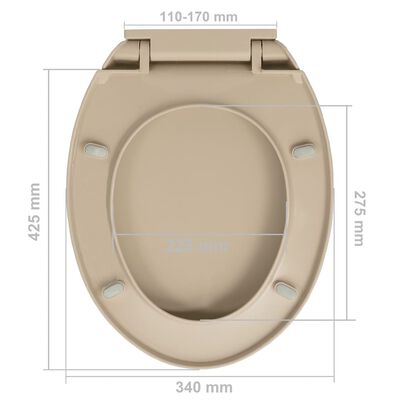 vidaXL Toilettensitz mit Absenkautomatik Quick-Release Beige Oval