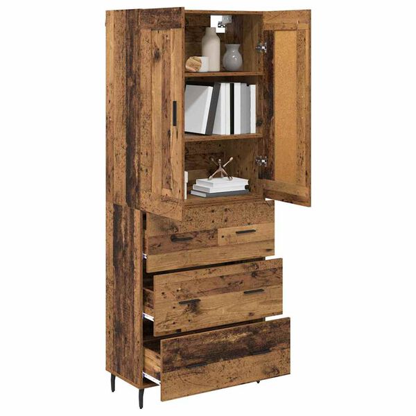 vidaXL Highboard mit Schubladen 2 pcs Altholz Holzwerkstoff