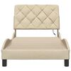 vidaXL Bettgestell mit LED ohne Matratze Creme 90x200 cm Stoff