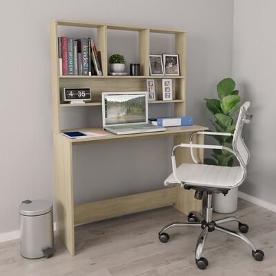 vidaXL Schreibtisch mit Regalen Sonoma-Eiche 110x45x157 cm