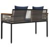 vidaXL Bank Outdoor Grau und Marineblau 117 x 54 x 74,5 cm Poly-Rattan
