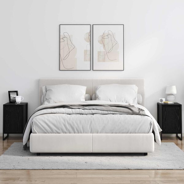 vidaXL Nachttisch Schwarz Eichen-Optik 39,5 x 30 x 50 cm Holzwerkstoff