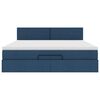 vidaXL Ottoman-Bett mit Matratze Blau 160x200 cm Stoff
