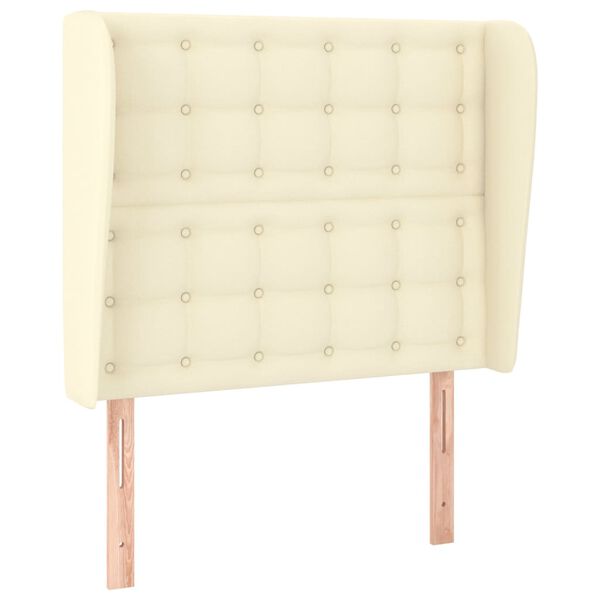 vidaXL Kopfteil mit Ohren Creme 83x23x118/128 cm Kunstleder