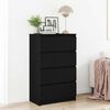 vidaXL Sideboard Schwarz Eichen-Optik 60x35x98,5 cm Holzwerkstoff