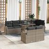 vidaXL Gartensofa-set mit Speicher mit Kissen 9 pcs Grau Poly-Rattan